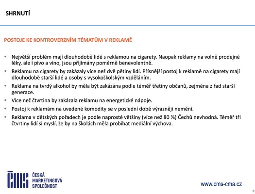 Česká marketingová společnost - Výzkum Češi a reklama 2026